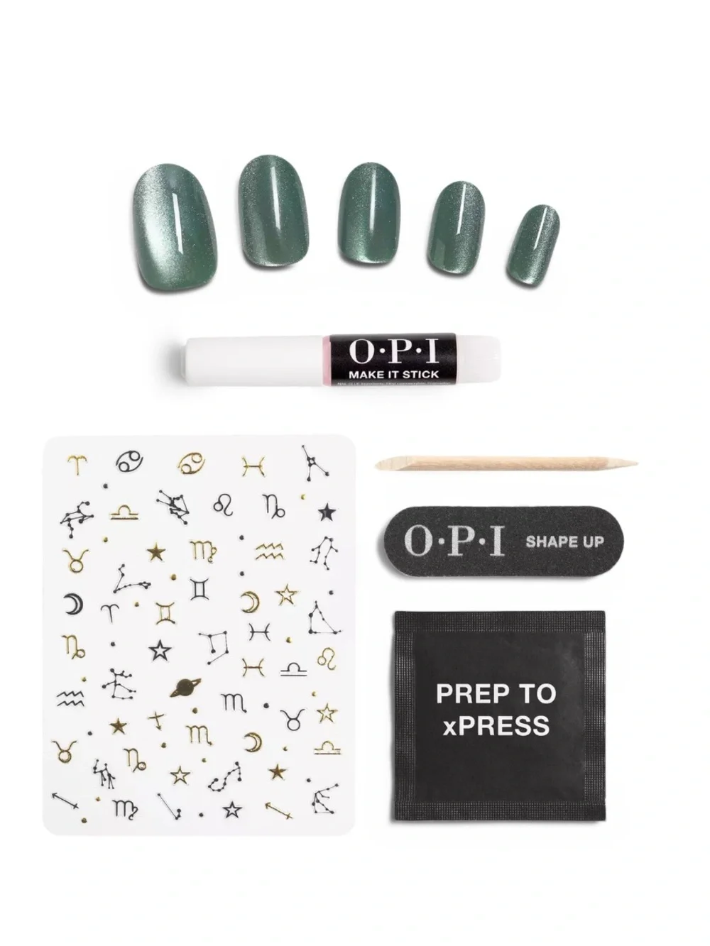 5/$25 OPI xPress/on green press on nails Feelin Capricorn-y